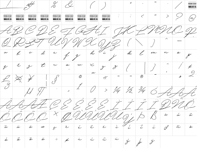 Hijrnotes PERSONAL USE ONLY Regular  glyph index