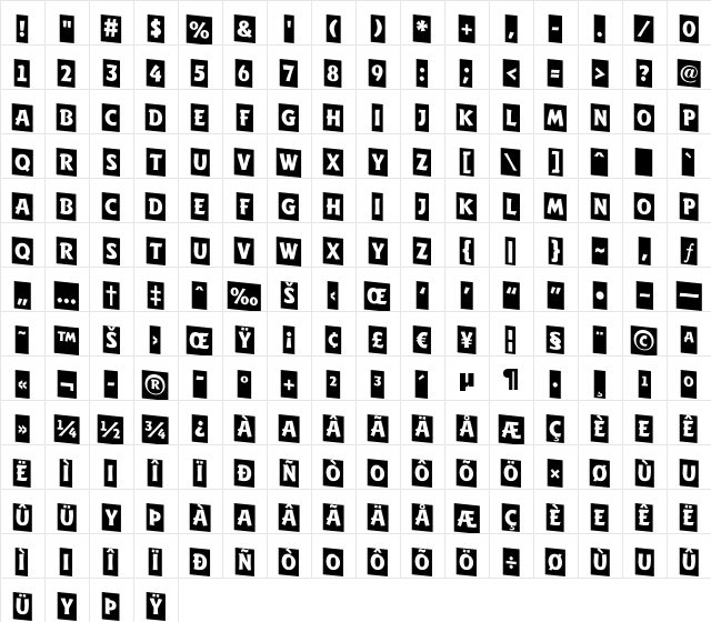 a_WritCmDn Regular  glyph index