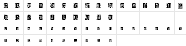Carrick Capitals Normal  glyph index