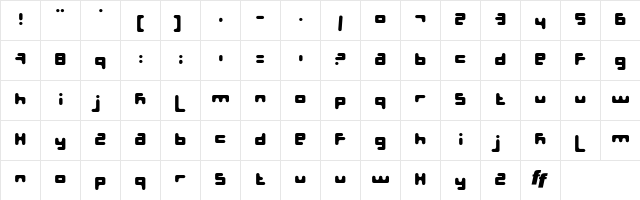 Fluffster Regular  glyph index