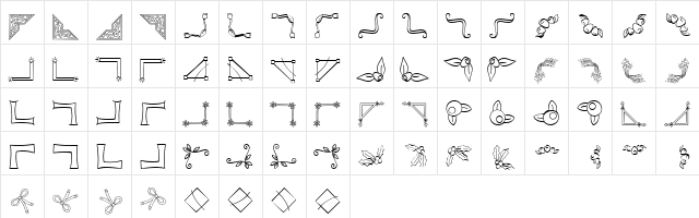 DJ Corners Regular  glyph index