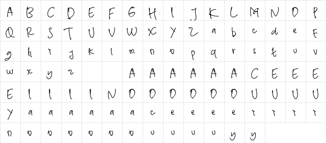 White Honey Demo Sans  glyph index