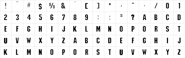 Machiavelli-Lig Regular  glyph index