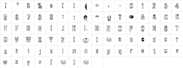 Catastrophe Regular  glyph index