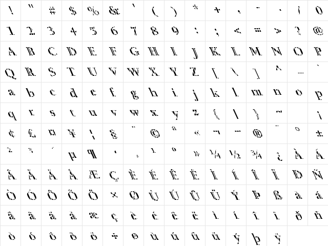 FZ ROMAN 24 STRIPED LEFTY Normal  glyph index