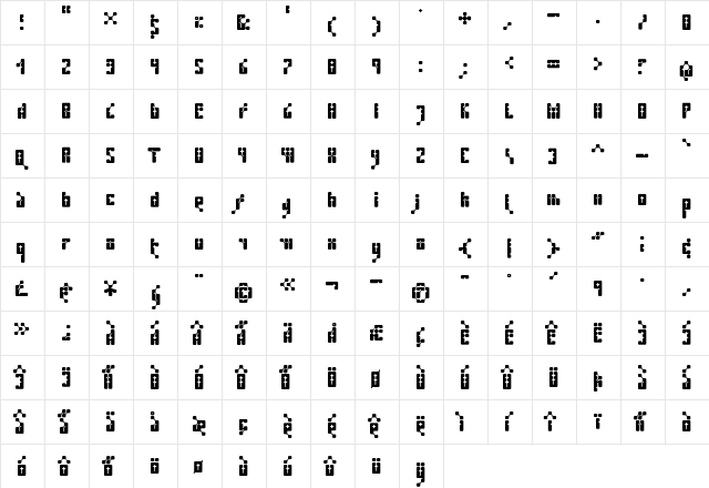 Kernfusion Regular  glyph index