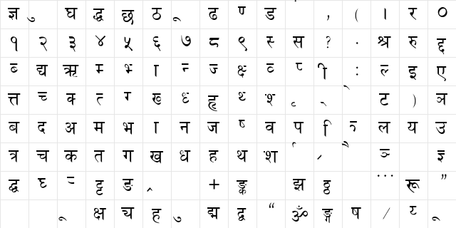 FONTASY_HIMALI_TT NORMAL  glyph index