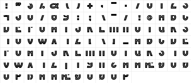 Border Control Italic  glyph index