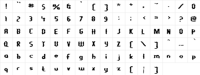 Nightporter Regular  glyph index