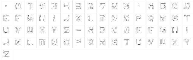 Vamp Kitten Regular  glyph index