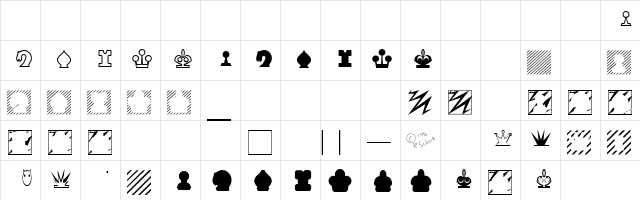 WeirdChessFont Regular  glyph index