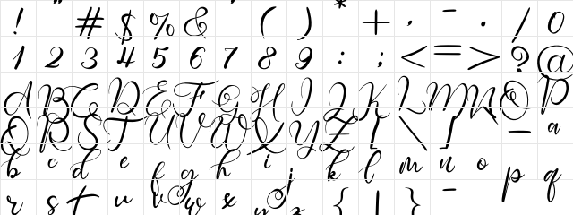 Rosette Regular  glyph index