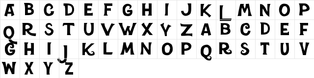 Chocolate Factory Regular  glyph index