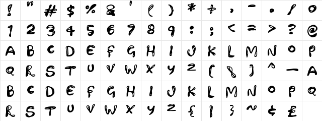 Paintling Regular  glyph index