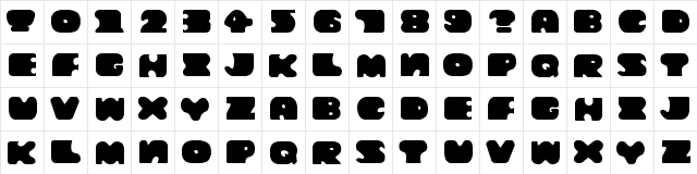 New Regular  glyph index