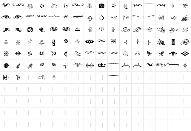 Type Embellishments Two Medium  glyph index