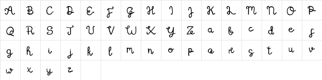 The Roseville Regular  glyph index