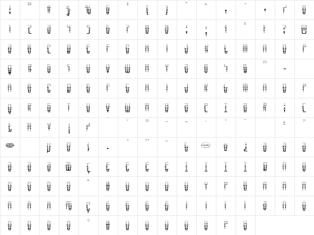 Swordtooth Gradient Regular  glyph index