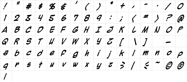 Mighty Zeo 2.0 Bold  glyph index