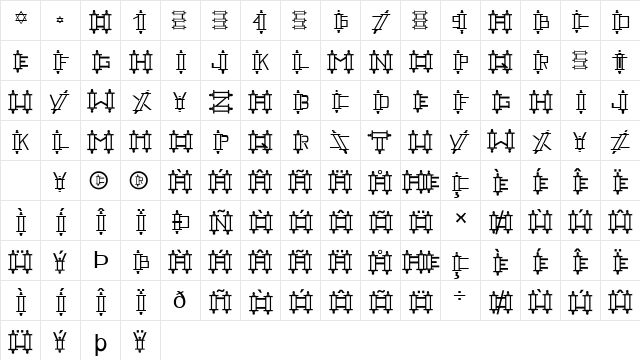 FZ UNIQUE 47 Normal  glyph index