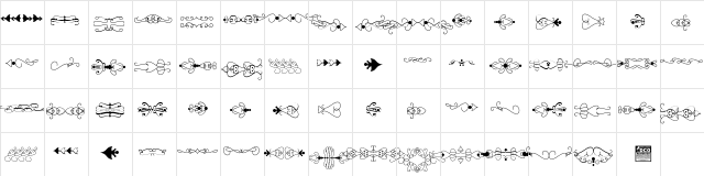 Ornamentis_PersonalUseOnly Regular  glyph index