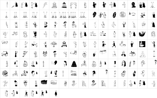 RomansAntePortas Regular  glyph index