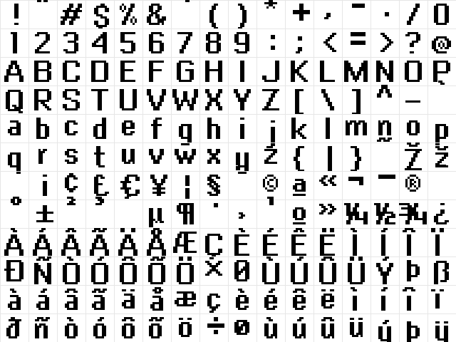 copy 10_66 Regular  glyph index