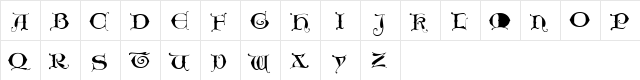 UncioGothic Medium  glyph index