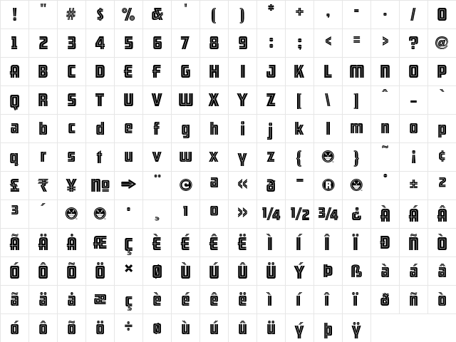 ARB 66 Neon Line JUN-37 Regular  glyph index