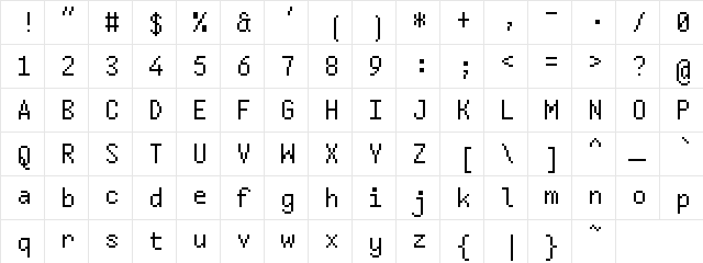 Bodge Regular  glyph index