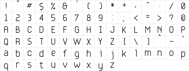 Base4 Regular  glyph index