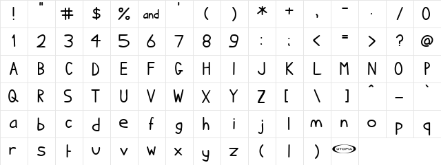 I hate Comic Sans Regular  glyph index