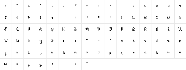 kelsey Regular  glyph index