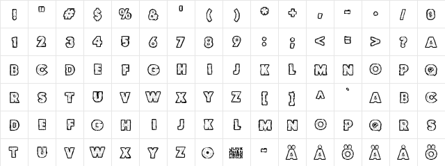Culdesac2 Regular  glyph index