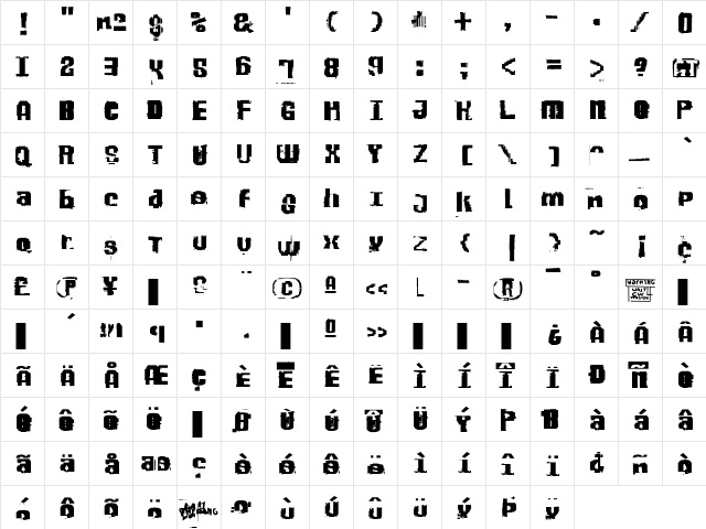 Nine Medium  glyph index