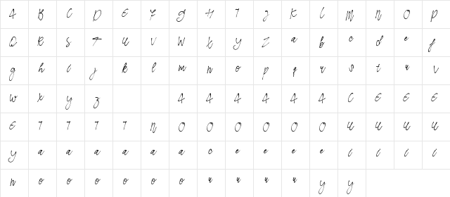 Sendayu Demo Regular  glyph index