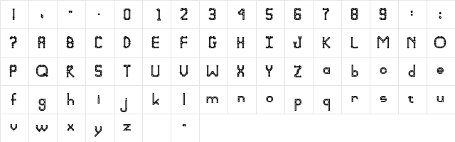 PVCSSK Bold  glyph index