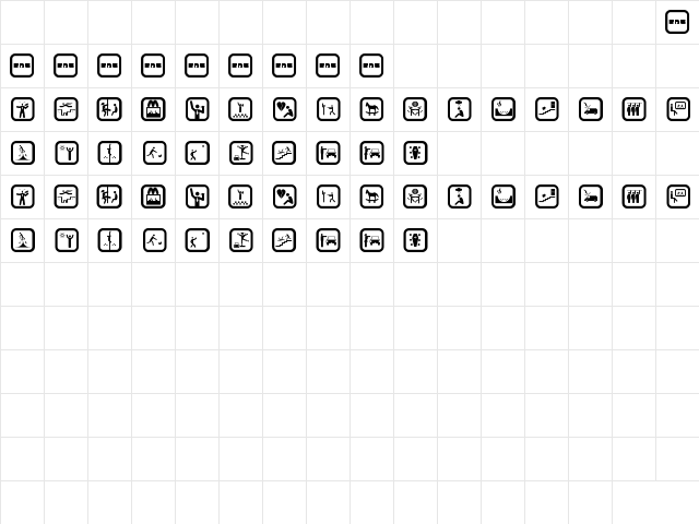 FUNNY ICON Regular  glyph index