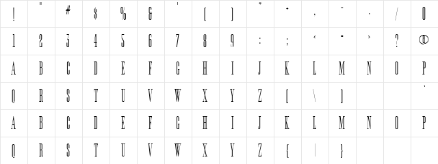 Edition Regular  glyph index