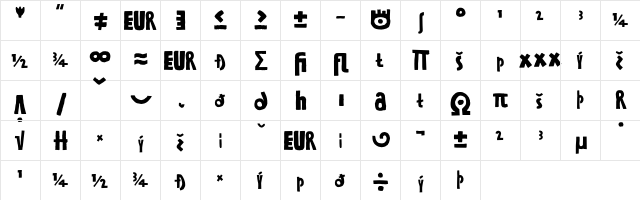 Kurt BoldExpert  glyph index
