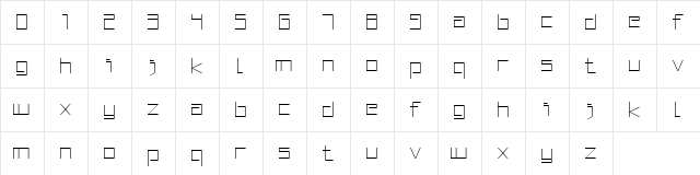 Squared Display Regular  glyph index