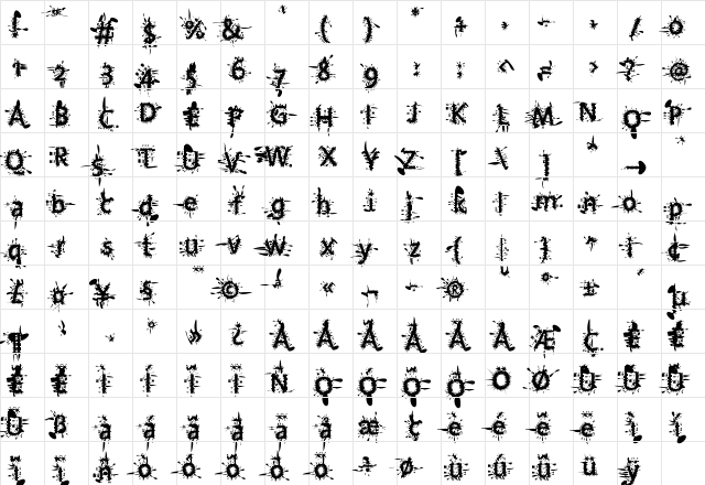 JesusSister Medium  glyph index