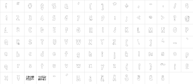 Lazarus Oz Syndfri Regular  glyph index