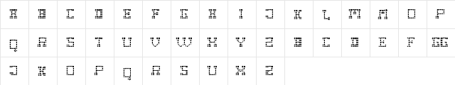 Fat Cowboy SQUARE Regular  glyph index
