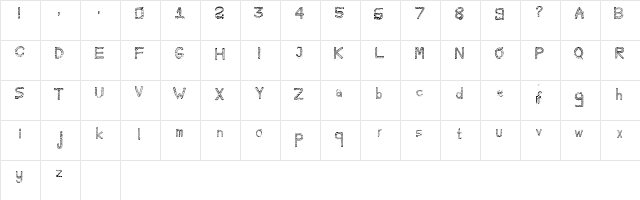 Twister Regular  glyph index