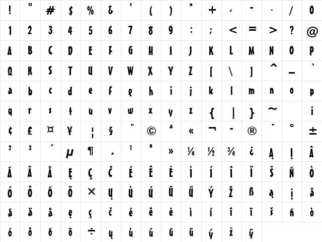 JS_Mister Earl Regular  glyph index