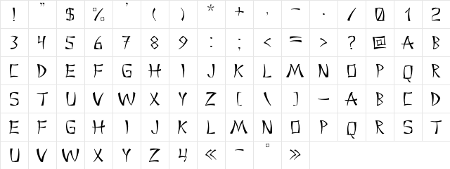 ChinaC Regular  glyph index