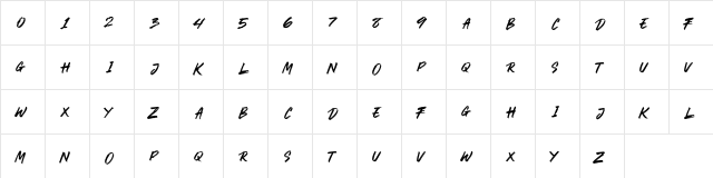 CRACKROCK Regular  glyph index
