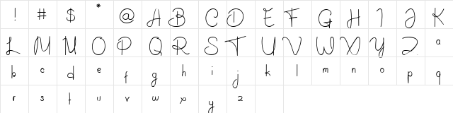 The Symphony! Regular  glyph index