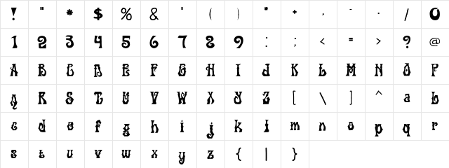 balekambang Regular  glyph index
